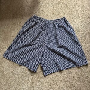 Alfred Dunner Blue Bermuda Shorts Lightweight Checkered Design